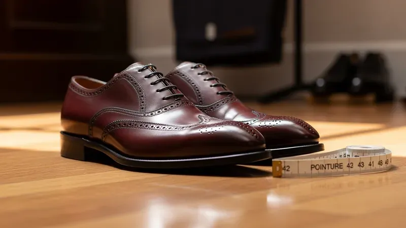 Pointure chaussures de ville homme : guide et tableau